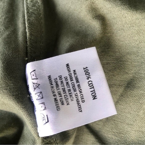 NWT Oak & Acorn Painter Cropped Jacket Sage Green Cotton Splatter L - Picture 8 of 13